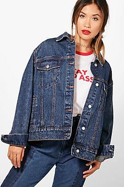 Boohoo Mary Super-oversize Heavy Washed Denim Jacket