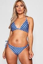 Boohoo Plus Gingham Triangle Bikini Set