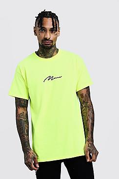 Boohoo Oversized Man Signature Neon T-shirt