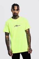 Boohoo Oversized Man Signature Neon T-shirt