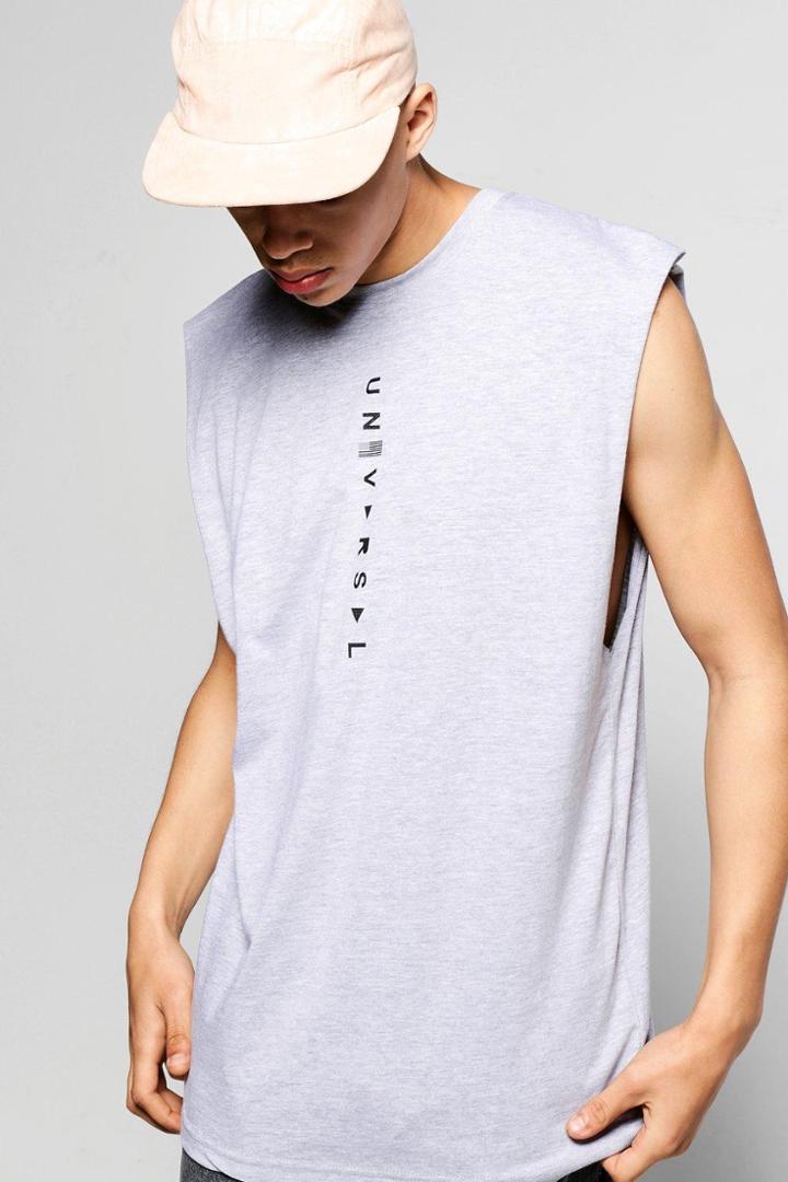 Boohoo Universal Print Sleeveless T-shirt Grey
