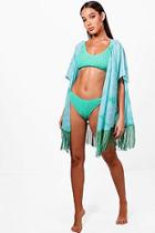 Boohoo Phoebe Tie Dye Fringed Kimono