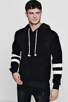 Boohoo Stripe Sleeve Fleece Hoodie