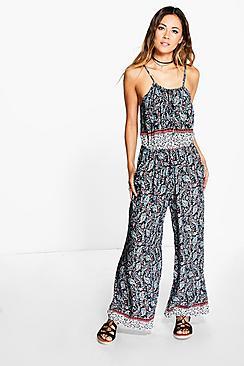 Boohoo Darcy Paisley Jumpsuit