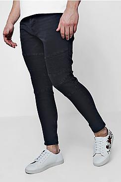 Boohoo Charcoal Wash Skinny Fit Biker Jeans