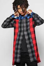 Boohoo Contrast Panel Flannel Shirt Grey