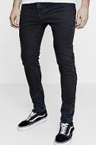 Boohoo Skinny Fit Jeans With Spliced Diagonal Hem