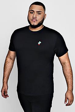 Boohoo Big And Tall Cactus Badge T-shirt