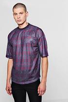 Boohoo Loose Fit Tartan Check Mesh T-shirt
