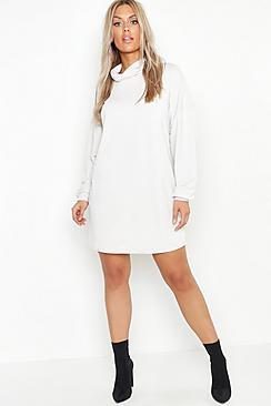 Boohoo Plus Roll Neck Sweat Dress