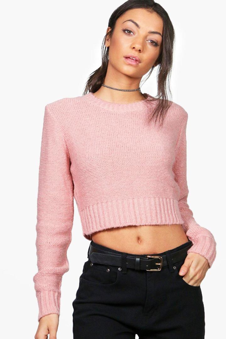 Boohoo Tall Eilise Cropped Jumper Blush