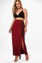 Boohoo Plus Lucy Lace Up Bodycon Midi Skirt