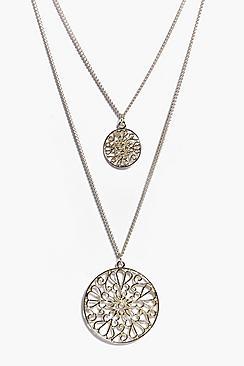 Boohoo Jessica Layered Filigree Pendant Necklace