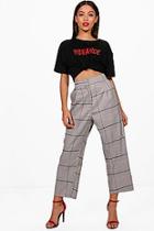 Boohoo Ayda Prince Of Wales Check Wide Leg Trouser