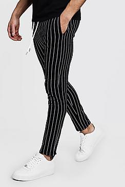 Boohoo Skinny Fit Striped Joggers