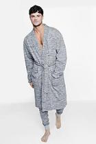 Boohoo Space Dye Dressing Gown And Jogger Set
