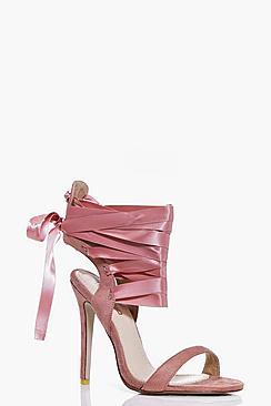 Boohoo Nina Ribbon Tie Strap Sandal