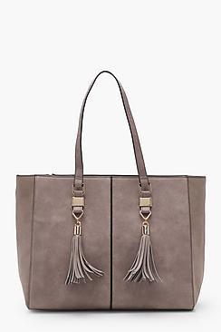 Boohoo Anita Double Tassel Tote