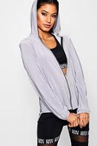 Boohoo Beth Slinky Longline Zip Through Hoody