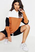 Boohoo Colour Block Hooded Sweat With Draw String