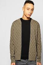 Boohoo Textured Knitted Bomber Full Zip