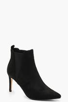 Boohoo Pointed Toe V Gusset Ankle Shoe Boots