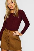 Boohoo Petite Button Front A Line Skirt