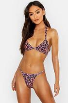 Boohoo Petite Mix & Match Leopard Print Rib Triangle Top
