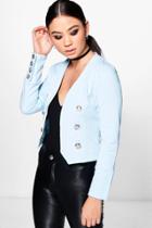Boohoo Olivia Double Breasted Blazer Blue