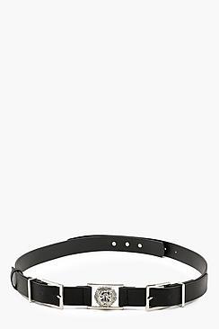 Boohoo Plus Lion Buckle Detail Belt