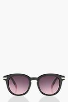 Boohoo Julia Pink Tipped Round Sunglasses