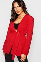 Boohoo D-ring Pocket Longline Blazer