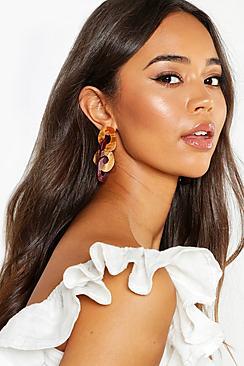 Boohoo Resin Linked Contrast Earrings