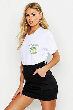Boohoo Canvas Cargo Utility Mini Skirt