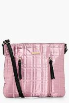 Boohoo Kerry Quilt & Zips Nylon Cross Body Bag