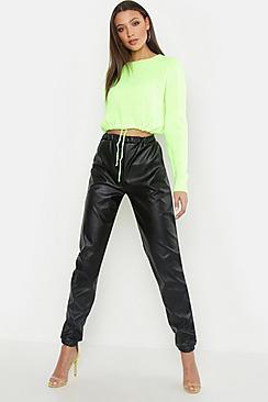 Boohoo Tall Pu Joggers