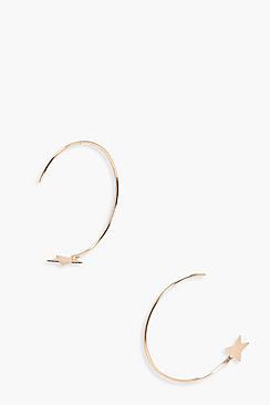 Boohoo Eliza Star Hoop Earrings