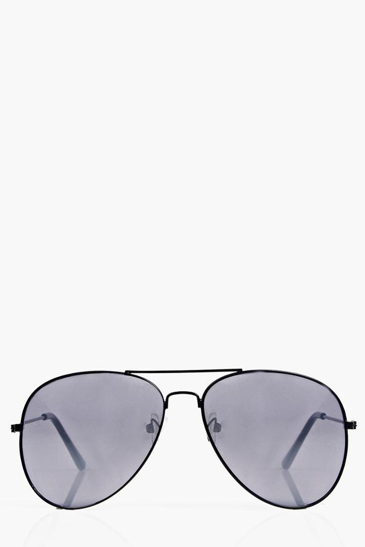 Boohoo Black Aviator Sunglasses Black