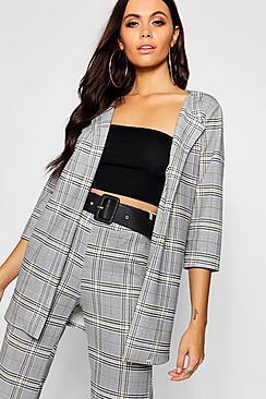 Boohoo Checked Edge To Edge Jacket