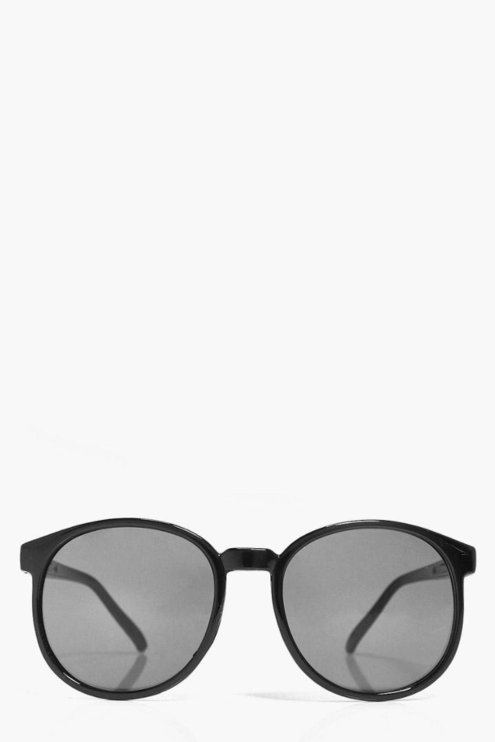 Boohoo Alyssa Black Round Sunglasses Black
