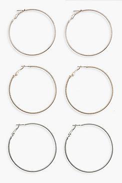 Boohoo Mixed Metal Hoop Pack