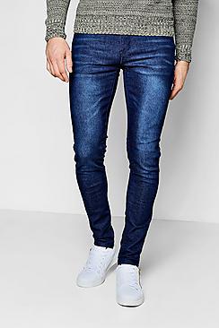 Boohoo Super Skinny Stretch Denim Dark Blue Jeans