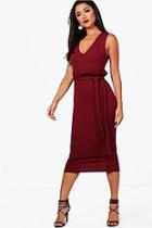 Boohoo Polly Sleeveless Paperbag Waist Midi Dress