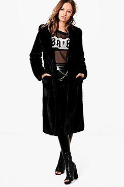 Boohoo Freya Boutique Longline Faux Fur Coat