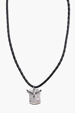 Boohoo Dog Tag Necklace With Eagle Pendant