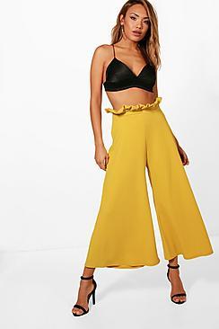 Boohoo Megan Paperbag Waist Wide Leg Trouser