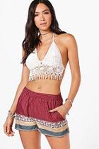 Boohoo Monika Border Print Shorts