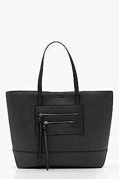 Boohoo Lola Double Zip Shopper Tote