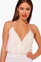 Boohoo Paige Layered Plunge Detail Necklace