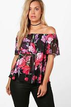 Boohoo Plus Milly Printed Layer Top
